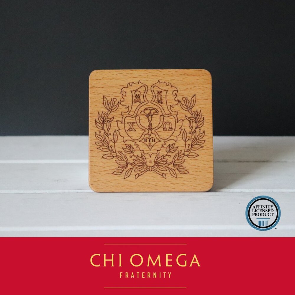 Chi Omega Crest v.2 (Set of 4 Coasters)